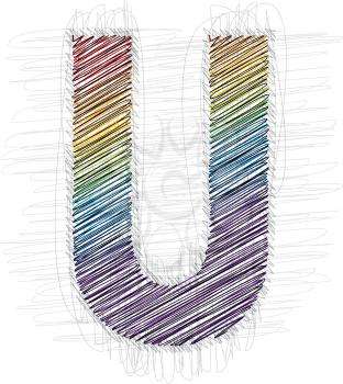 Hand draw font LETTER U