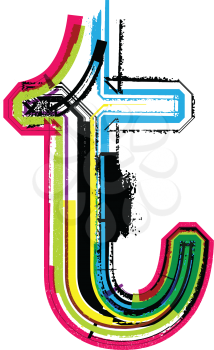 Colorful Grunge LETTER t