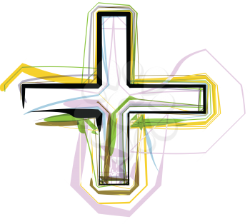 Organic Font cross Symbol illustration
