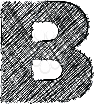 Hand draw font. LETTER B. Vector illustration