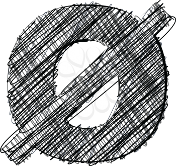 Hand draw font. NUMBER 0. Vector illustration
