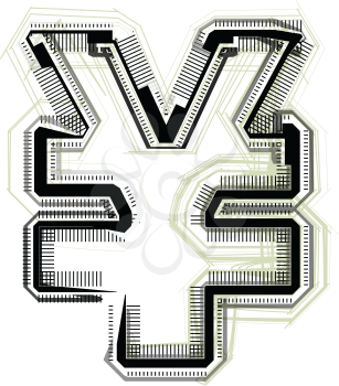 technological font Yen symbol