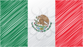 Mexico flag, vector illustration