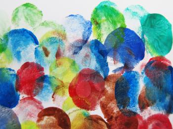Colorful Abstract fingerprint painted background with watercolor