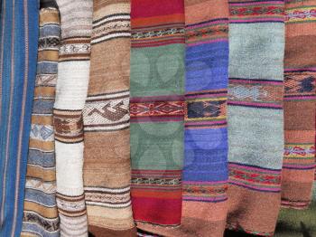 Peruvian hand made woolen fabric background