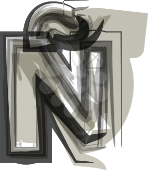 Abstract Letter Ñ illustration