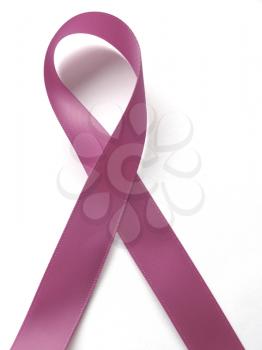 Pink ribbon against cancer isolated on white background. Clipping Path included