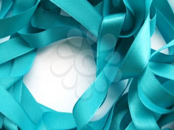 Light blue ribbon isolated on white background. Clipping Path included