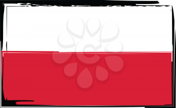 Grunge POLAND flag or banner vector illustration