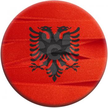 Albania flag or Albanian banner made with ribbons