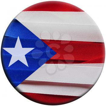 Puerto Rico flag or banner made with red, blue and white ribbons