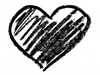 Black heart shape on white background