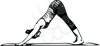 Abstract illustration of Beautiful sporty fit yogini woman practices yoga