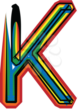 Colorful Grunge Font LETTER K
