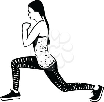 abstract fitness woman, trained female body Vector illustration