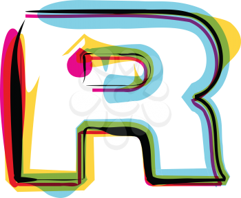 Abstract colorful Letter R