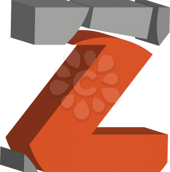 Colorful three-dimensional font letter z