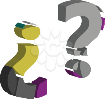 Colorful three-dimensional QUESTION MARK Symbol