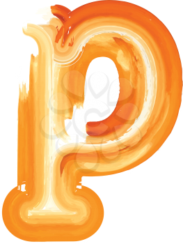 Abstract Oil Paint Letter p Vector illustration