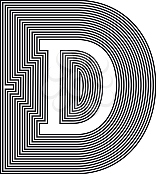Letter D  Line Logo Icon Design - Vector Illustration