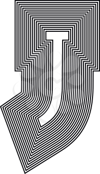 Letter J  Line Logo Icon Design - Vector Illustration