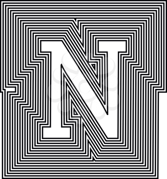 Letter N  Line Logo Icon Design - Vector Illustration