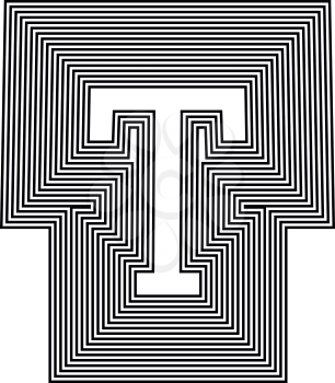 Letter T  Line Logo Icon Design - Vector Illustration