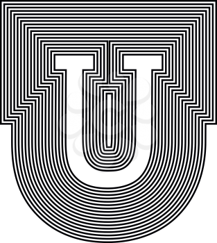 Letter U  Line Logo Icon Design - Vector Illustration