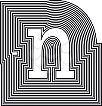 Letter n  Line Logo Icon Design - Vector Illustration