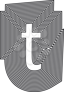 Letter t  Line Logo Icon Design - Vector Illustration