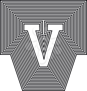 Letter v  Line Logo Icon Design - Vector Illustration