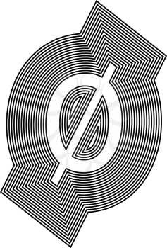 Number 0  Line Logo Icon Design - Vector Illustration