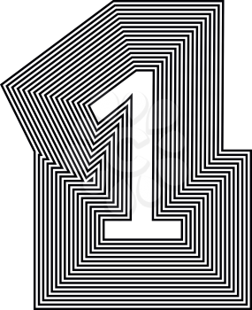 Number 1  Line Logo Icon Design - Vector Illustration