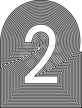 Number 2  Line Logo Icon Design - Vector Illustration