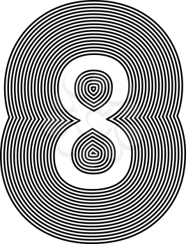 Number 8  Line Logo Icon Design - Vector Illustration