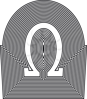 OMEGA Symbol Line Logo Icon Design - Vector Illustration