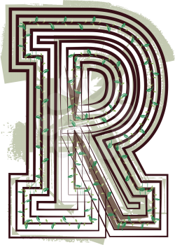 Letter R  Eco Logo Icon Design - Vector Illustration