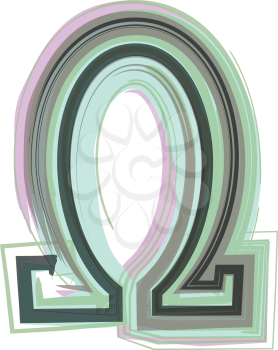 Omega symbol Line Logo Icon Design - Vector Illustration