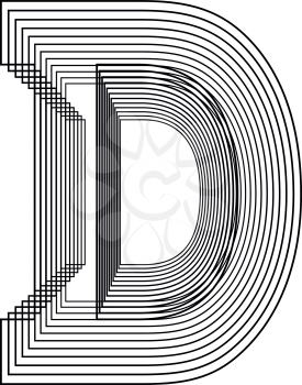 Letter D  Line Logo Icon Design - Vector Illustration
