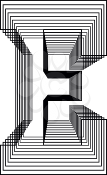 Letter E  Line Logo Icon Design - Vector Illustration