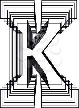 Letter K  Line Logo Icon Design - Vector Illustration