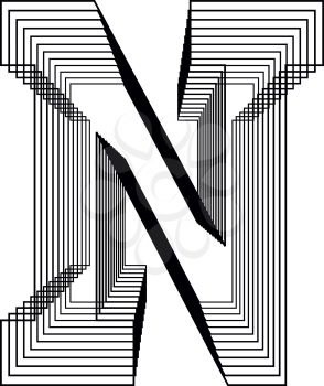 Letter N  Line Logo Icon Design - Vector Illustration