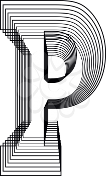 Letter P  Line Logo Icon Design - Vector Illustration