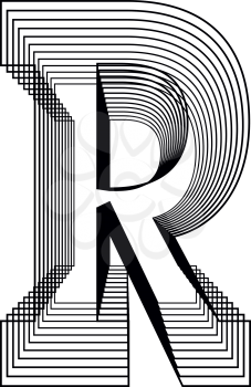 Letter R  Line Logo Icon Design - Vector Illustration