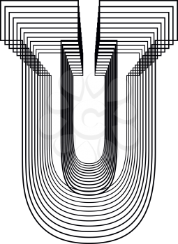 Letter U  Line Logo Icon Design - Vector Illustration