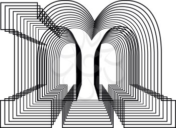 Letter m  Line Logo Icon Design - Vector Illustration