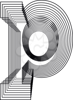 Letter p  Line Logo Icon Design - Vector Illustration