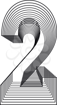 Number 2  Line Logo Icon Design - Vector Illustration