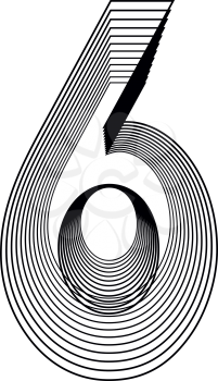 Number 6  Line Logo Icon Design - Vector Illustration