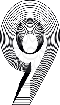 Number 9  Line Logo Icon Design - Vector Illustration